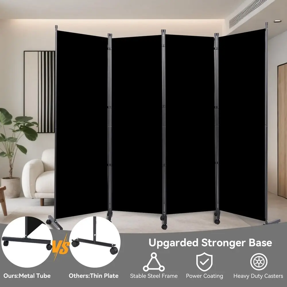 Heavy Duty Wheeled Room Divider with 360° Lockable Mobility for Privacy and Easy Reconfiguration