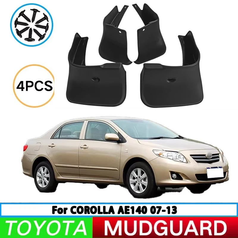 Para Toyota Corolla AE140 2007-2013 guardabarros de neumático de coche protector contra salpicaduras guardabarros de rueda delantera y trasera piezas de automóvil 4 Uds