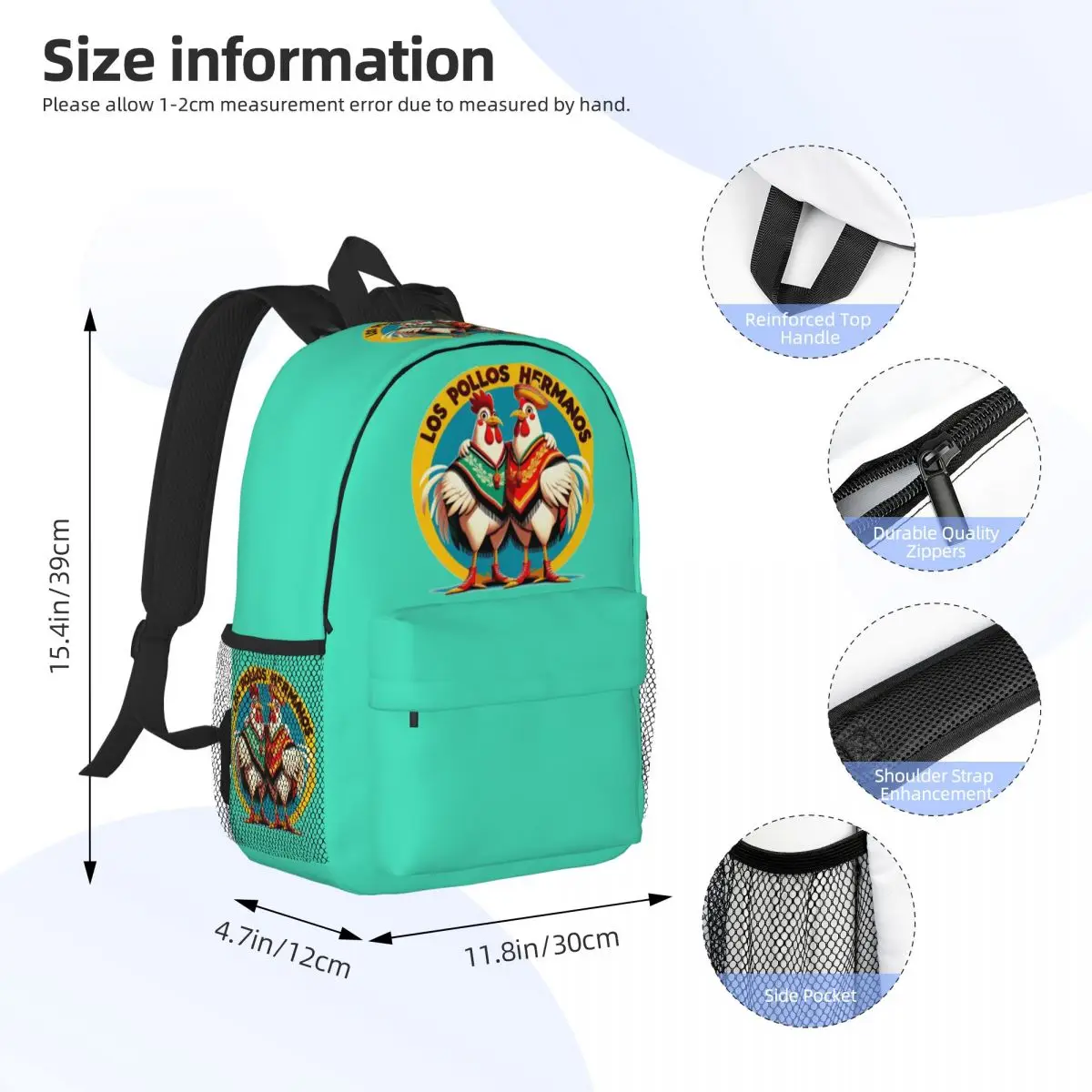 Breaking Bad Los Pollos Hermanos The Chicken Brothers Backpack Student Boys Girls BookBag Kids School Bag Computer Shoulder Bags