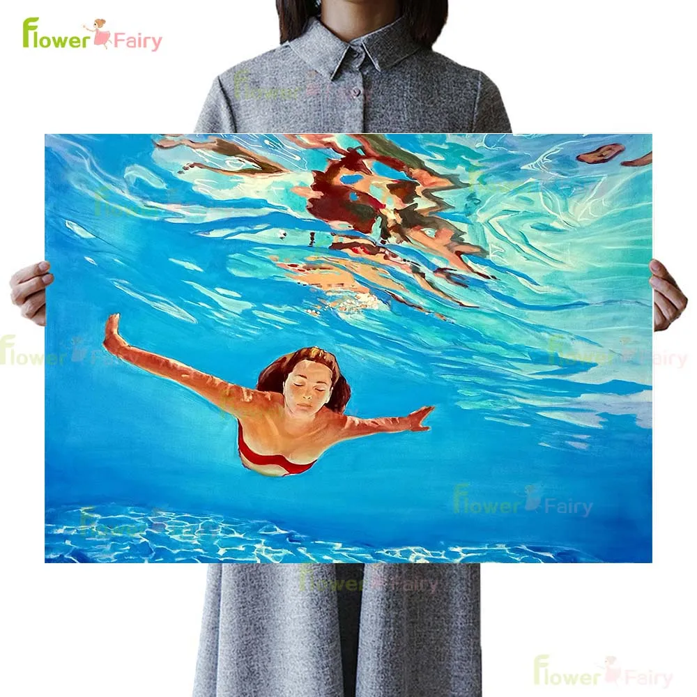 Sexy Girl Swimming Diving Snorkeling Prints Poster Wall Art Canvas Painting Home Decor Wall Pictures For Living Room Unframed