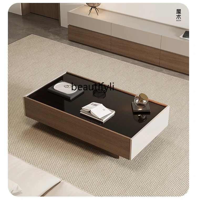 Modern Simple Coffee Table Living Room Italian Minimalist Tea Table Home TV Cabinet Unit Tea Table Customization