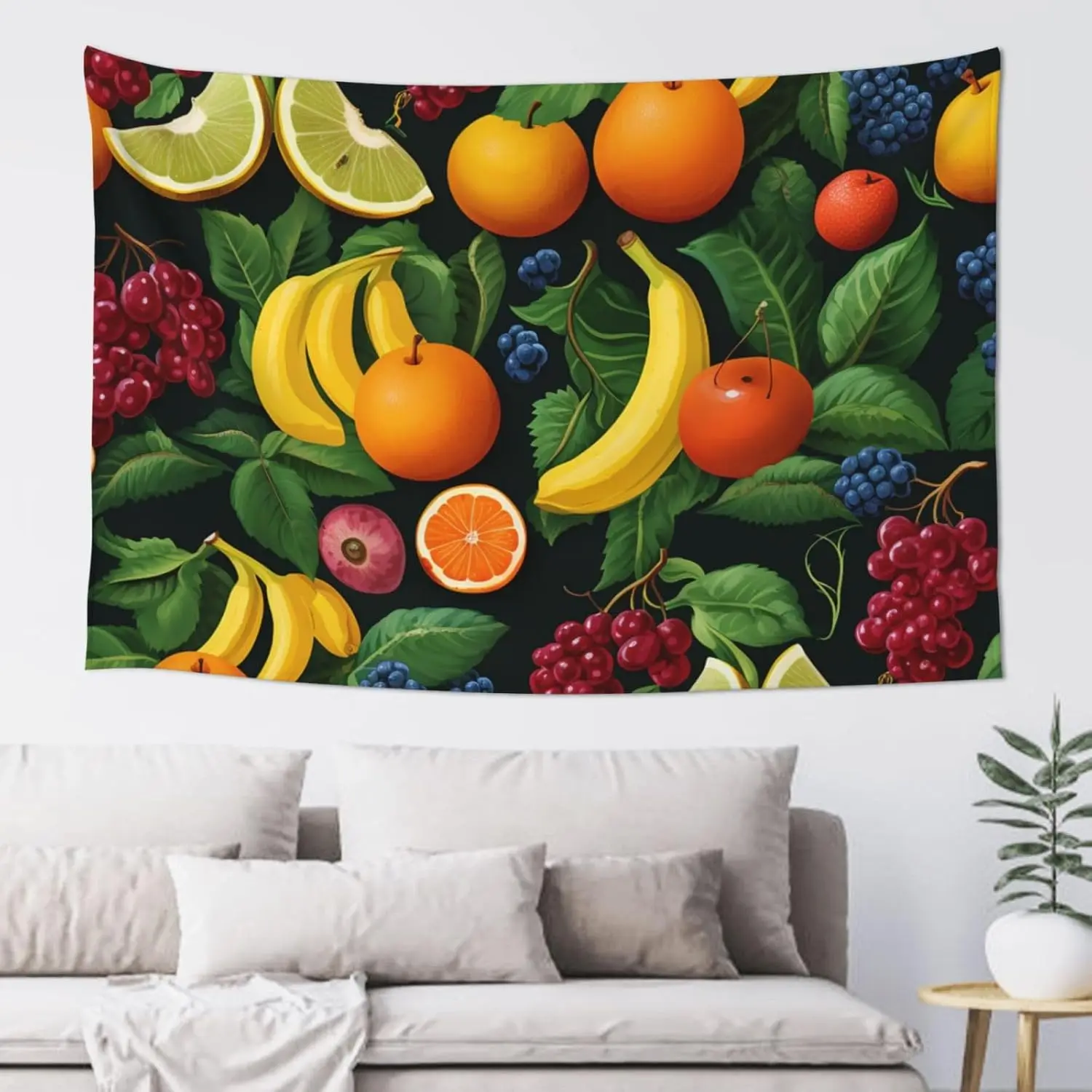 Tropical Fruit Tapestry Wall Hanging Summer Vacation Style Wall Blanket Soft Polyester For Home Bedroom Living Room Dorm Decor