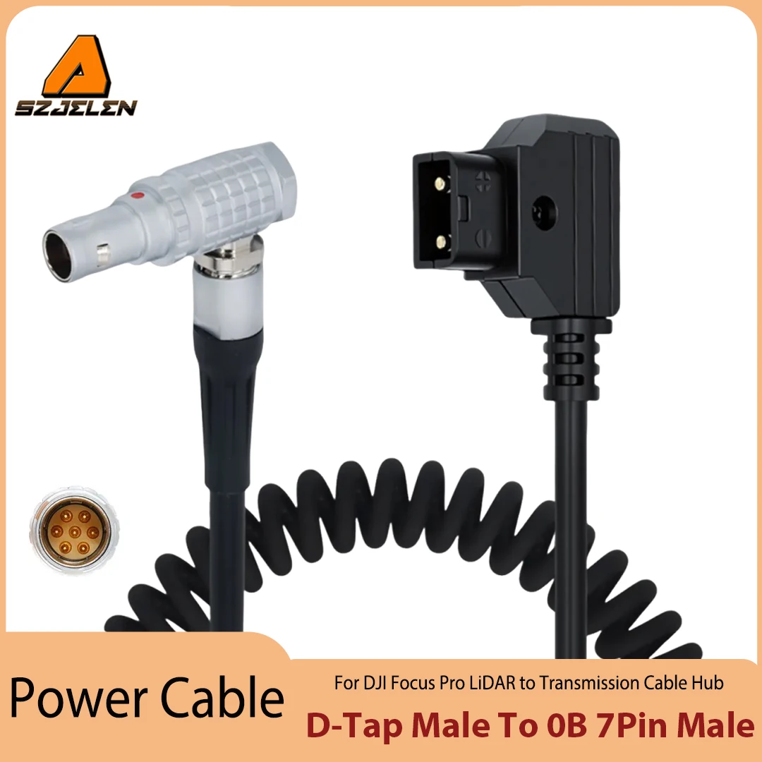 Hot Sale D-tap/0B 2Pin/RS 3Pin to 0B 7Pin Male Power Cable for DJI Focus Pro LiDAR to Transmission Cable Hub