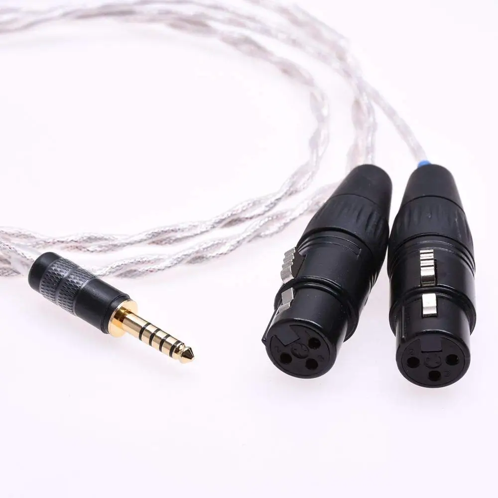 GAGACOCC Silver Plated Shield 4.4MM Male to 2 XLR 3-Pin Balanced Audio Adapter Cable for Sony NW-WM1Z 1A MDR-Z1R TA-ZH1ES PHA-2A