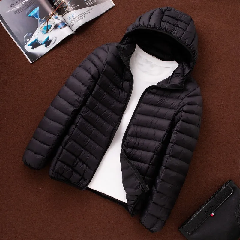 

New Men's Slim Fit Lightweight down Cotton Jaet Stand Collar Coat Large Size Youth Faion Outerwear Spring Season