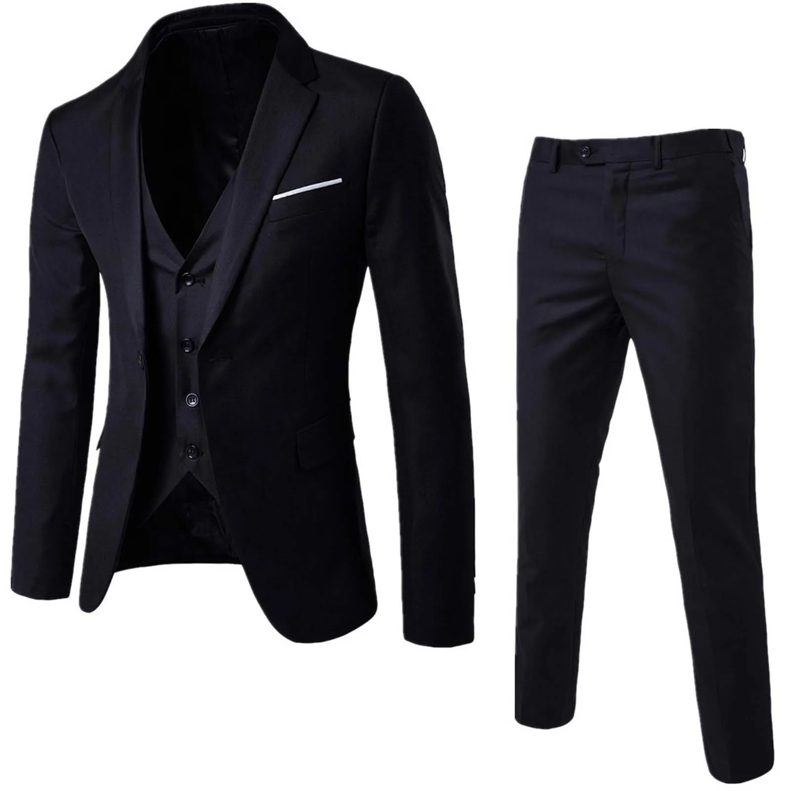 Men's Business Suit Professional Dress Shirts Pants Suit Two-Piece Luxury Slim Fit Groom Wedding Outfit Blazer Formal Suit