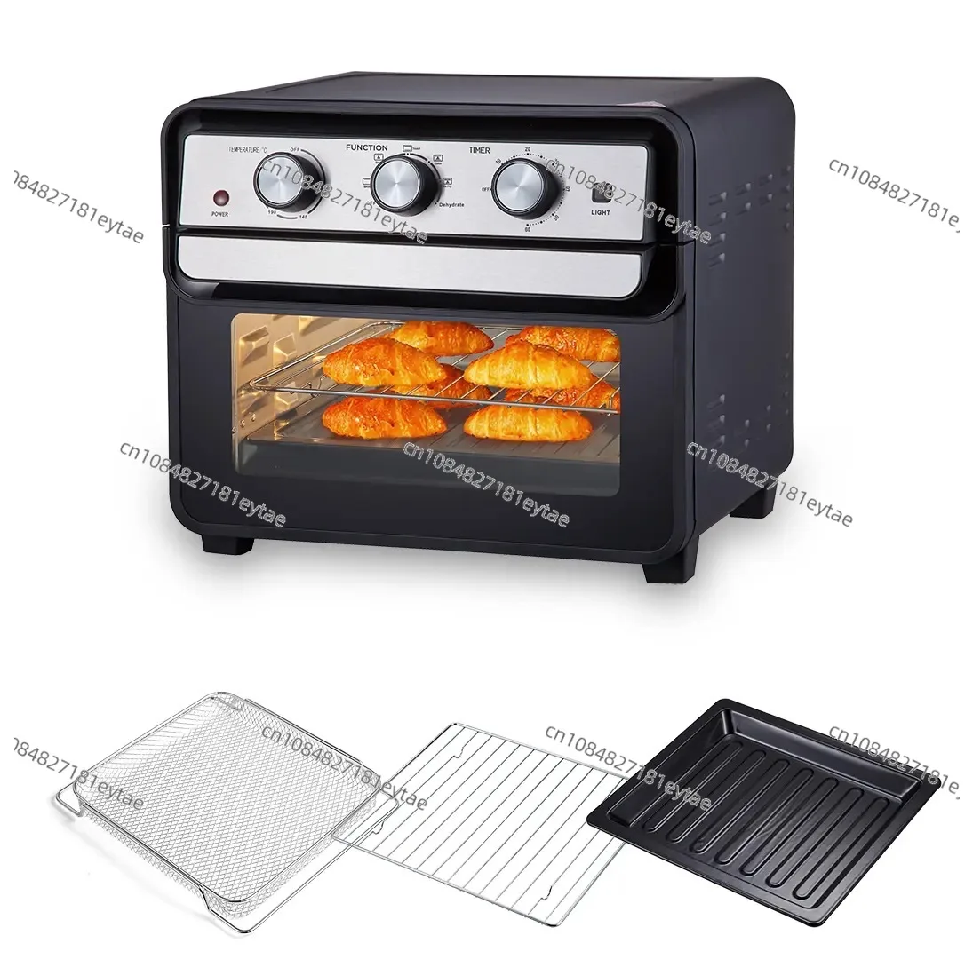 US standard 360 ° rotating grill mechanical electric oven, double heating toast baking electric air fryer oven