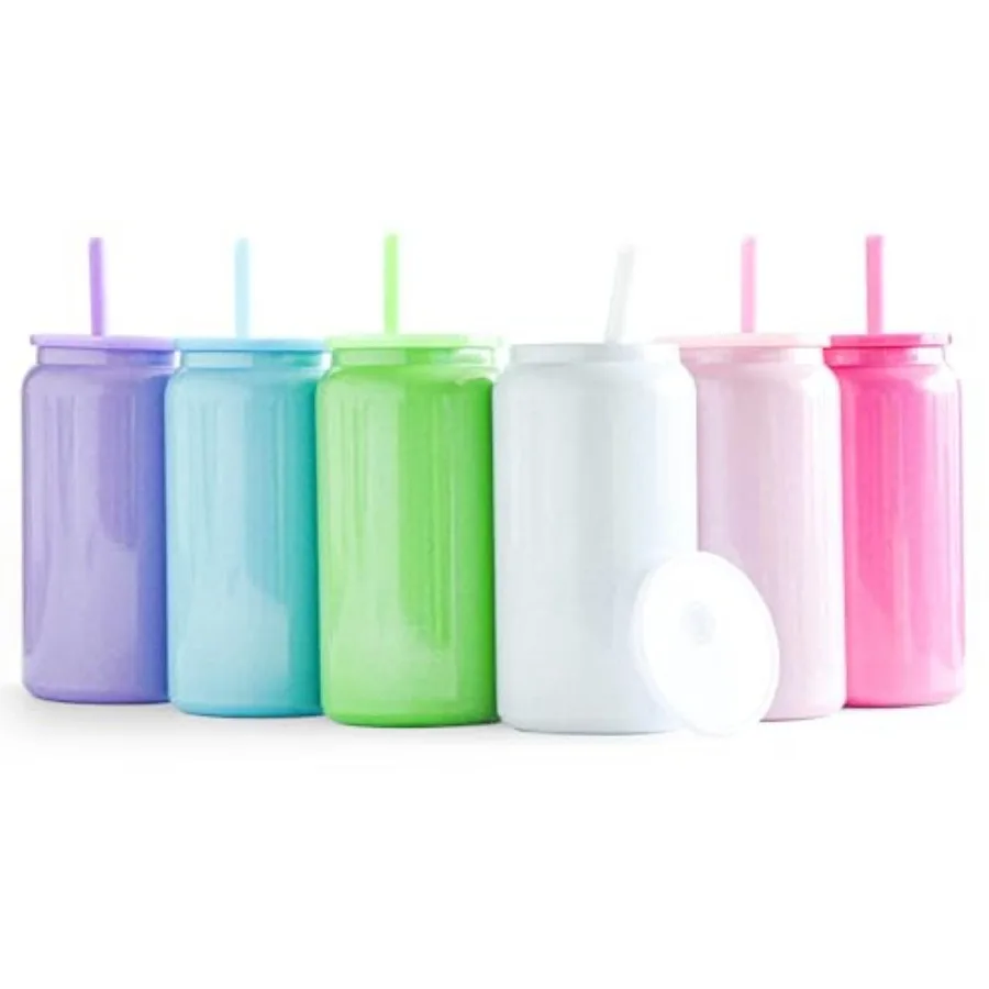 

Набор из 6 небьющихся стаканов-кружек из нержавеющей стали с крышками и трубочками, 16 унций, с двойными стенками, термоизолированные, для пива и напитков со льдом