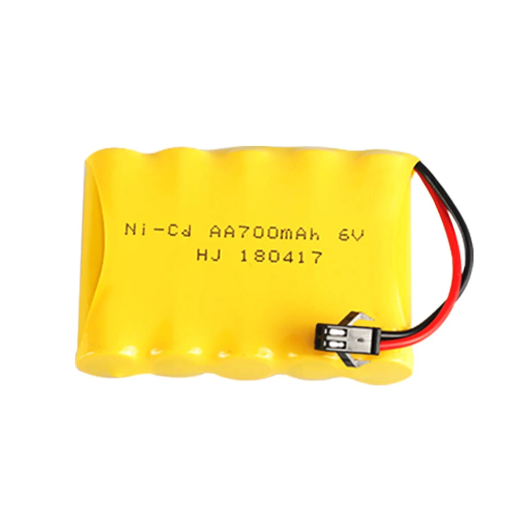 RC 장난감용 Ni-Cd 배터리, 자동차 보트 총 탱크 로봇 부품, AA 6V 700mah, 5 * AA 1.2V 충전식 배터리 팩, 2 개/포장