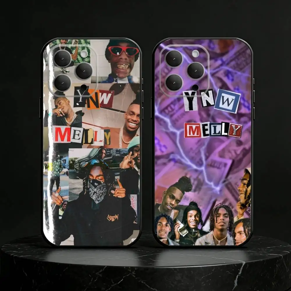 

Y-YNW Melly Rapper SINGER Phone Case For iPhone 17,16,15,14,13,12,11 Plus,Pro Max,SE4Soft Silicone Black Cover
