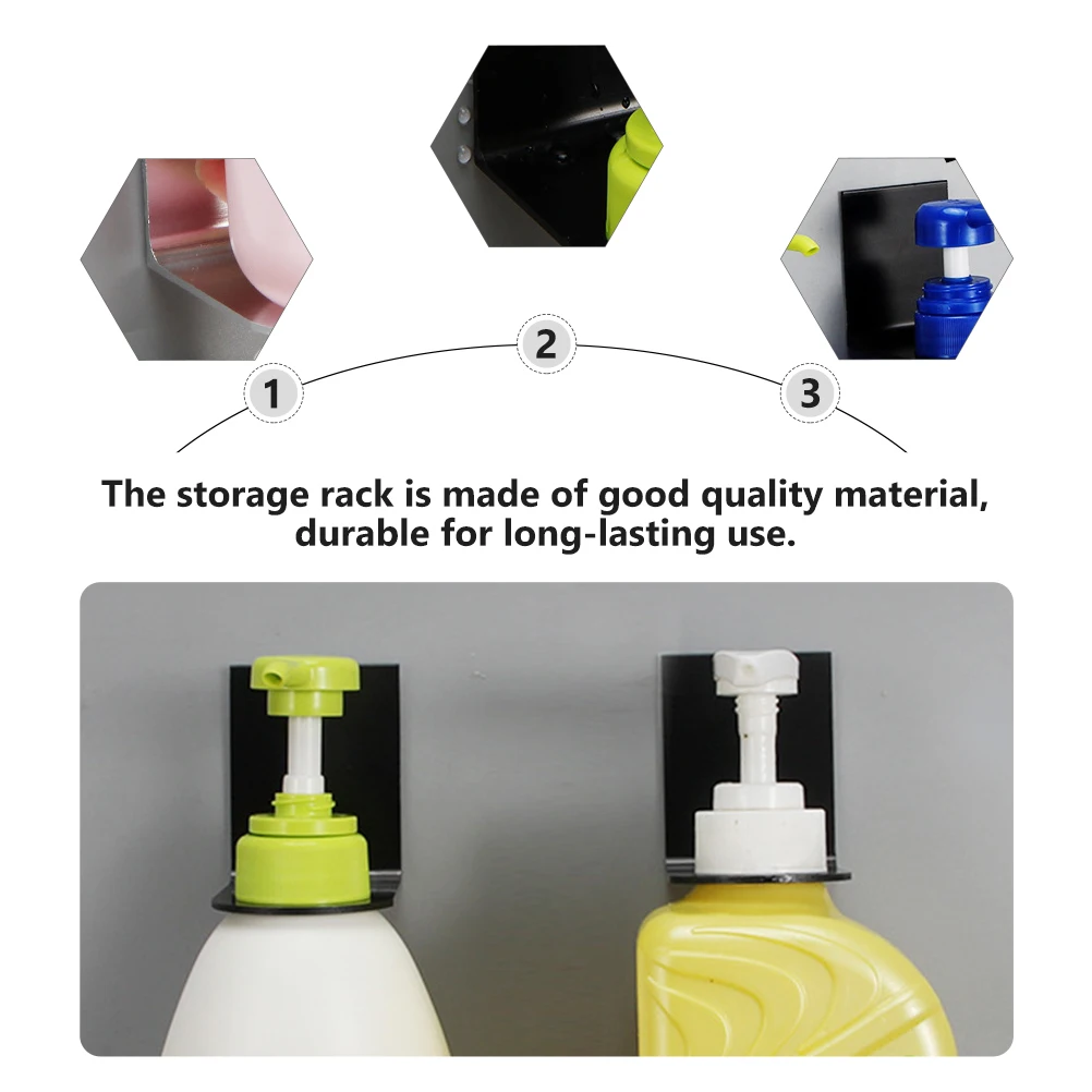 

4 Pcs Space Aluminum Wall-Mounted Bottle Rack Shower Gel Holder Bathroom Organizer