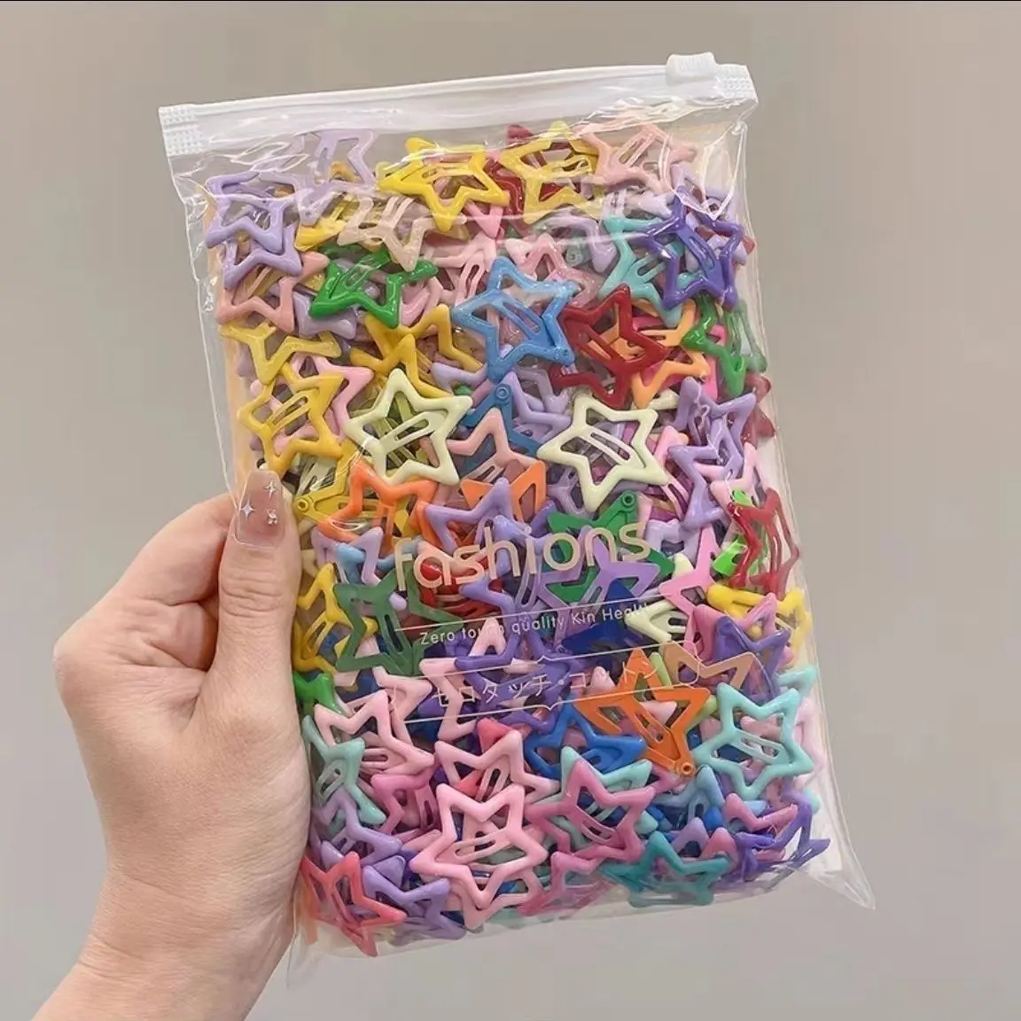 50pcs Colorful Star BB Hair Clips Girls Y2K Cute Star Barrettes Women Simple Metal Snap Clip Headdress Hair Jewelry Accessories image 3