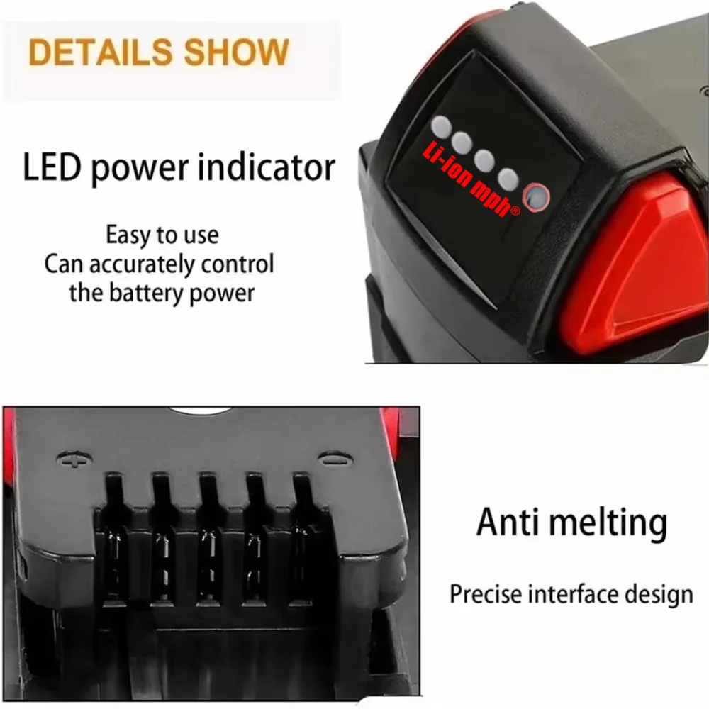 NOVÁ 18V 12000mAh Náhradní lithiová baterie pro Milwaukee M18 48-11-1850 48-11-1860 48-11-1840 48-11-1828 48-11-1820 - náhled 5