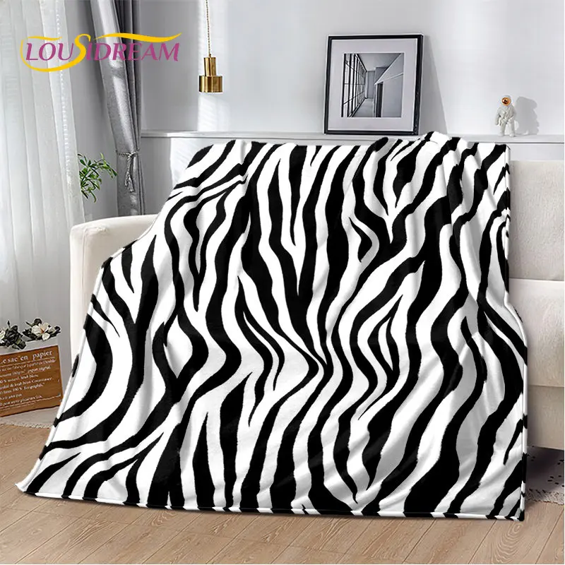 3D Colorful Zebra Pattern Soft Plush Blanket,Flannel Blanket Throw Blanket for Living Room Bedroom Bed Sofa Picnic Office Cover