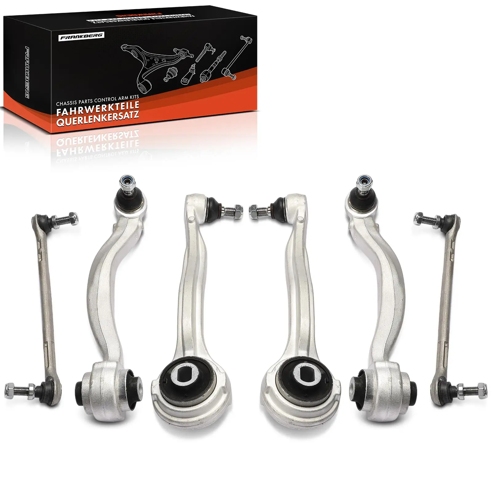 Frankberg 6-piece control arm set front axle for Mercedes-Benz C-Class W204 S204 A207 C207 521283 2043201889AL GS101072