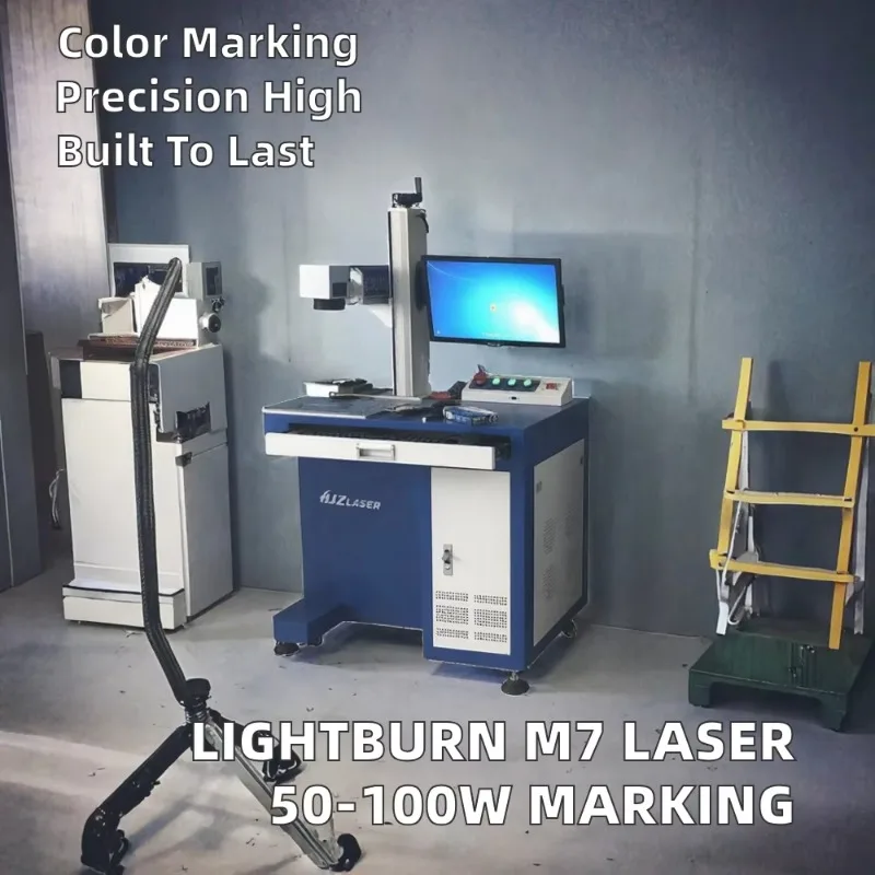 50W 100W Fiber Laser Marking Machine Support Lightburn Software Color Metal Engraving High Precision Laser Marker Customized