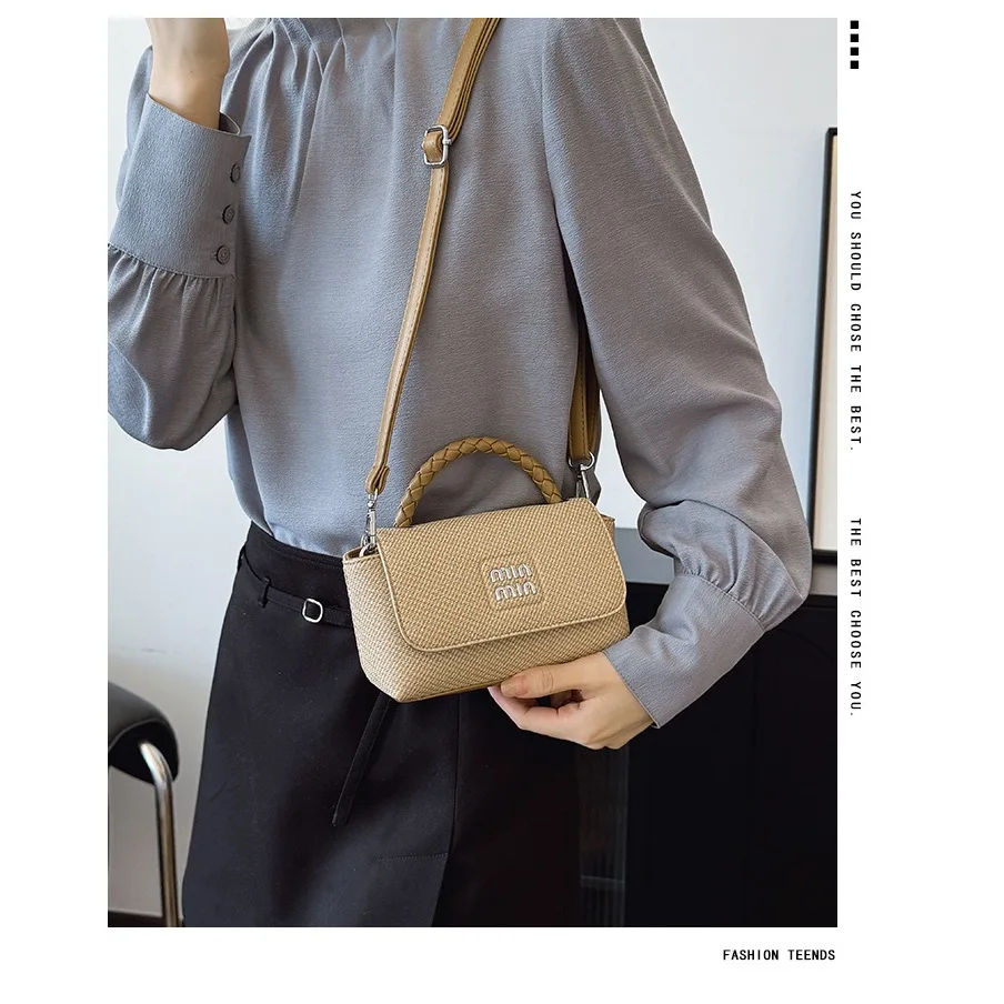 حقيبة كتف عصرية لعام 2025، محفظة كروس بسيطة للنساء، حقيبة كاجوال من النهار إلى الليل، حقيبة حبال متعددة الاستخدامات، بلوزة مزخرفة #3