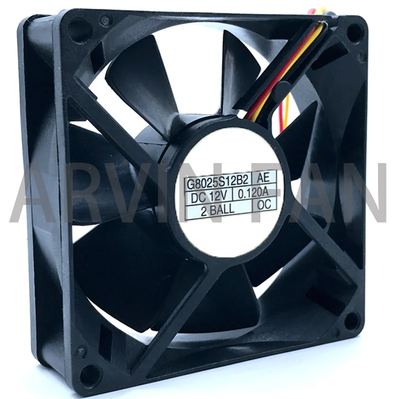 Ventilador silencioso silencioso, G8025S12B2, 80mm, 8cm, 8025, 12V, 0.120A