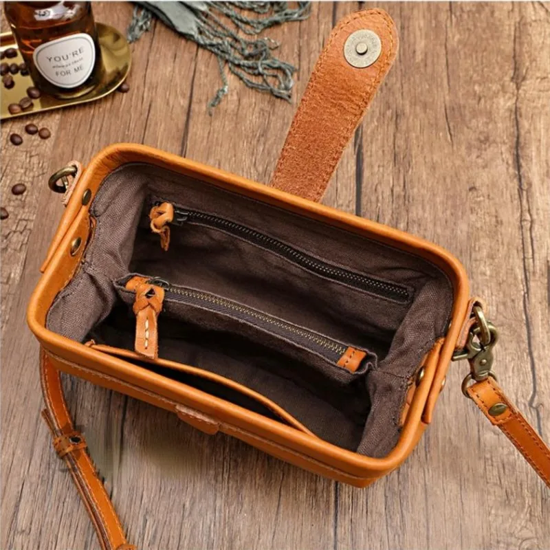 Johnature Retro Cow Leather Women's Bag 2026 New Handmade Natural Soft Cowhide Leisure Small Shoulder & Crossbody Bags