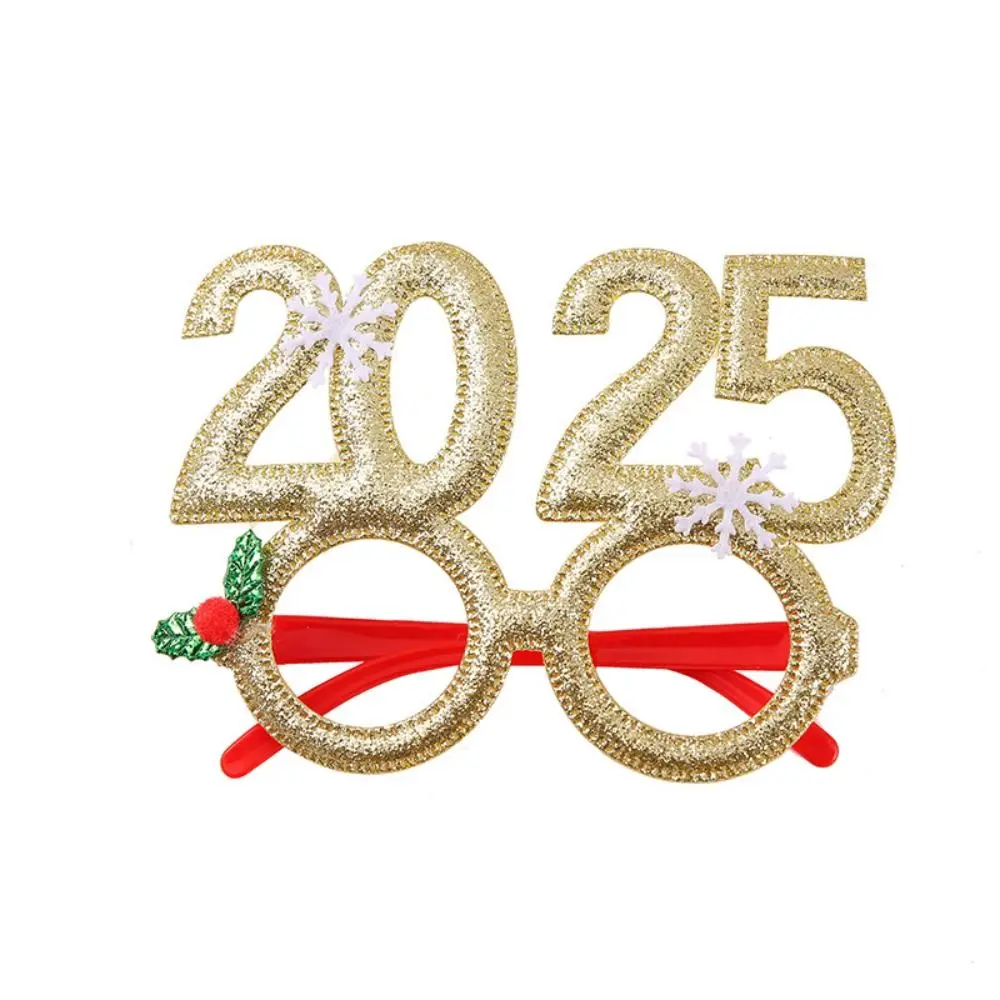 

Sequin 2025 Happy New Year Headband Letter Decorative Glasses Christmas Headpiece Plastic Masquerade Party New Year Headdress
