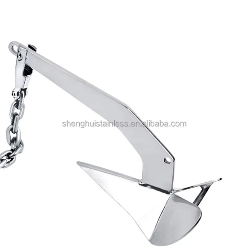 Boat Delta Anchor, 316 Stainless Steel Plough Wing Style, Mirror Polished Marine Hardware, for Yacht Sailboat Sand Mud Mooring