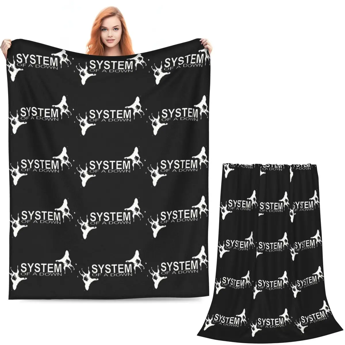 System Of A Down Band (12) Blanket Soft Warm Flannel Throw Blanket Plush for Bed Living room Picnic Travel Home Sofa