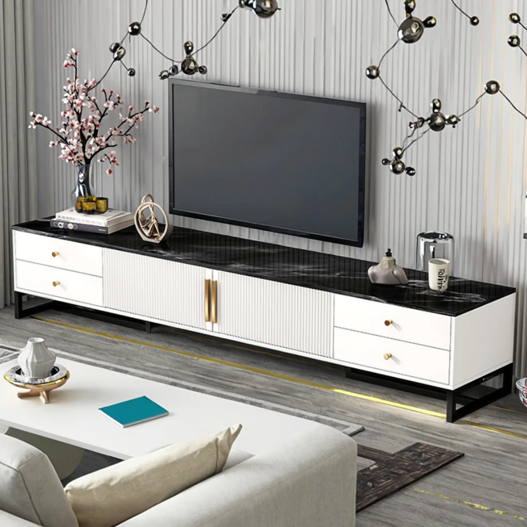 #Hot Sale Modern Wooden TV Cabinet and Coffee Table Set Featured Storage Panel Wooden Style Living Room or Hall
