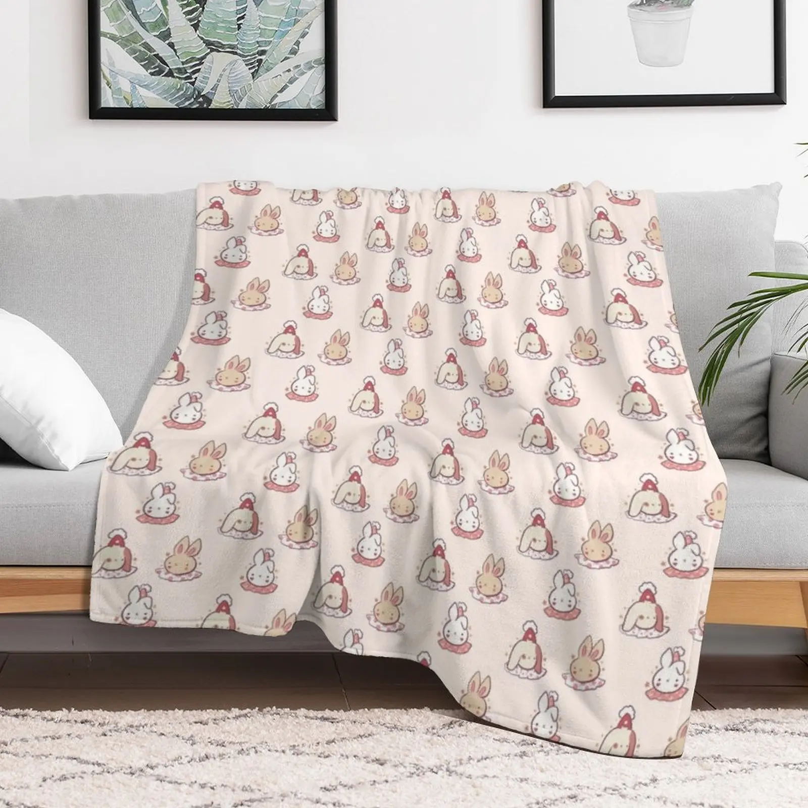 Bunny clowns drawing pack Throw Blanket Cozy Home Blanket Gift for Christmas Holiday