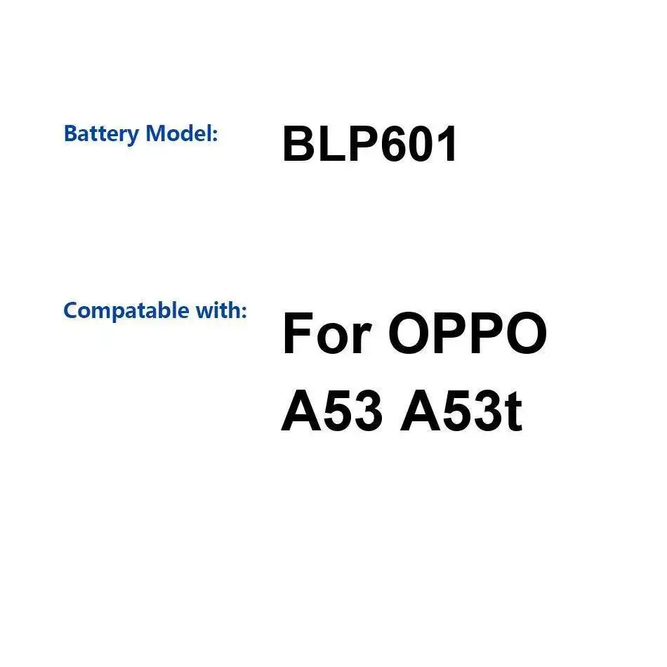 

3075Mah BLP601 Mobile Phone Battery Environmentally Friendly For Oppo A53 A53t Premium Replacement