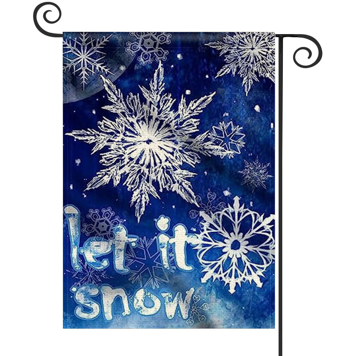 1PC  Let It Snow Pattern Linen Cotton Garden Flag Banner Indoor Outdoor Home Garden Hanging Decor