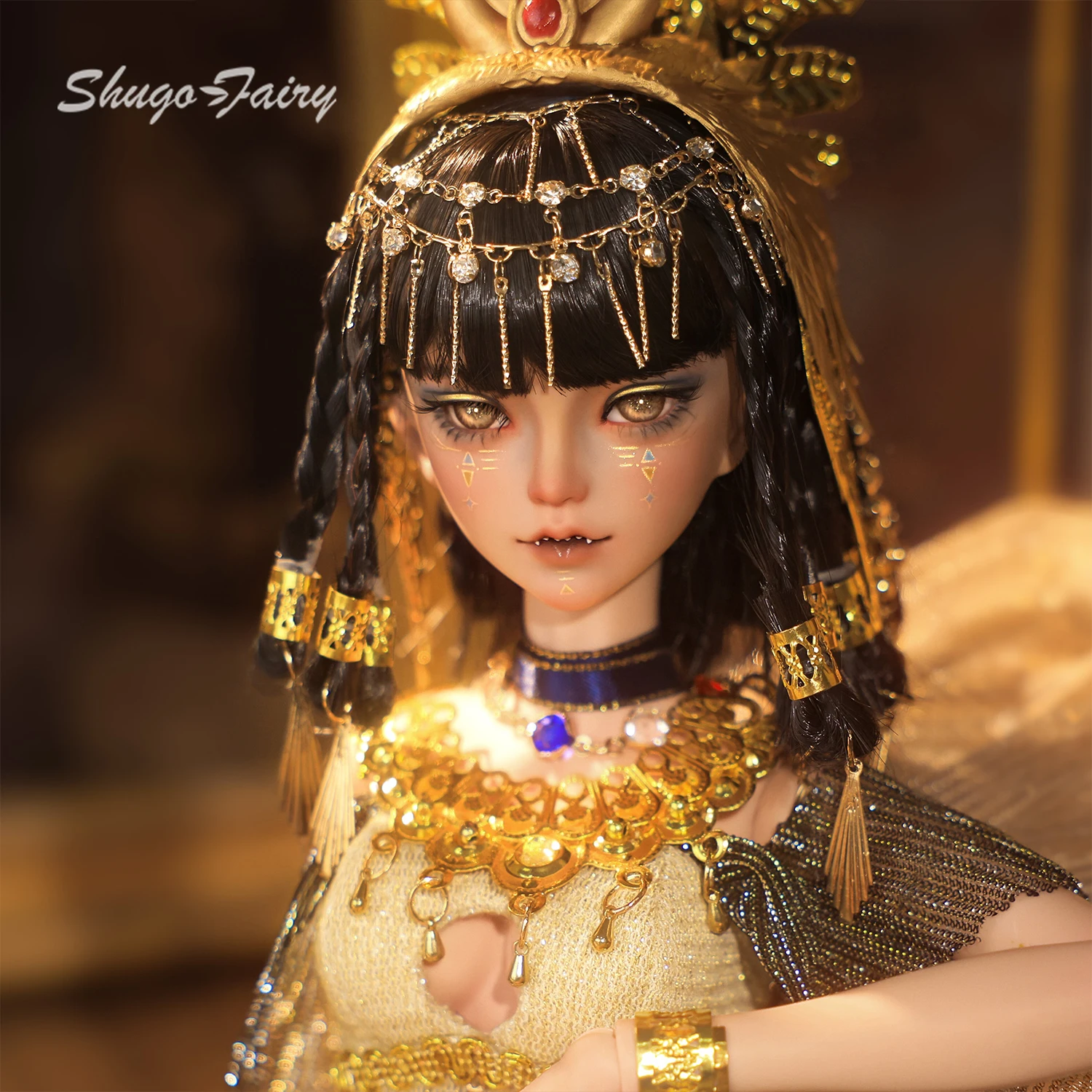 ShugaFairy Naga A BJD 1/4 Fullset Ancient Egyptian Myth SerpentBlooded Temple Priestess Gold Crown Necklace FC Ball Jointed Doll