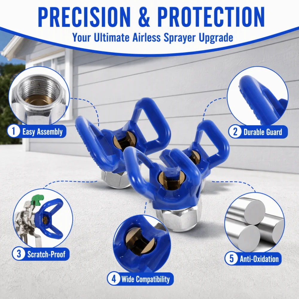 1pcs/4pcs 11.42mm Diameter Airless Paint Spray Tip Guard 10.5mm Center Distance Nozzle Seat Replacement Tool for Graco