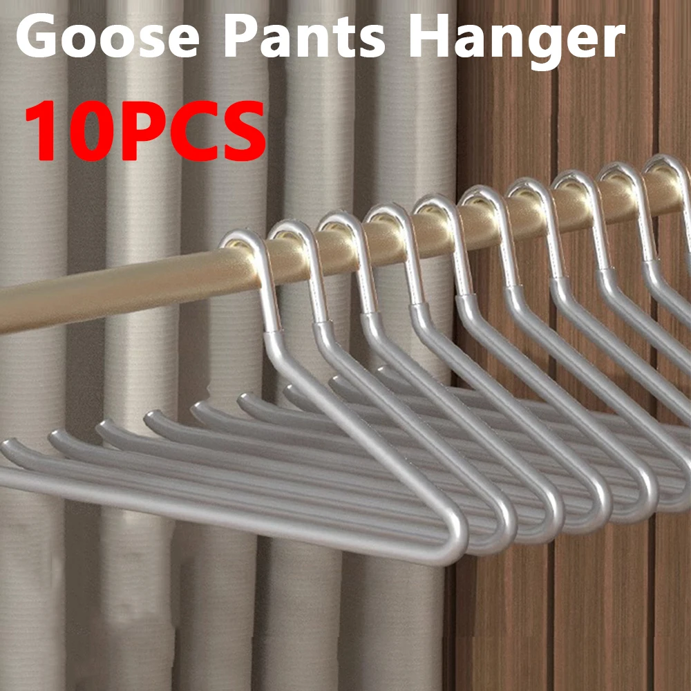 

10pcs Goose Type Pants Hanger for Home Use Hanging Clothes Hangers Non-marking Non-slip Closet Organizer Storage Clothes Rack