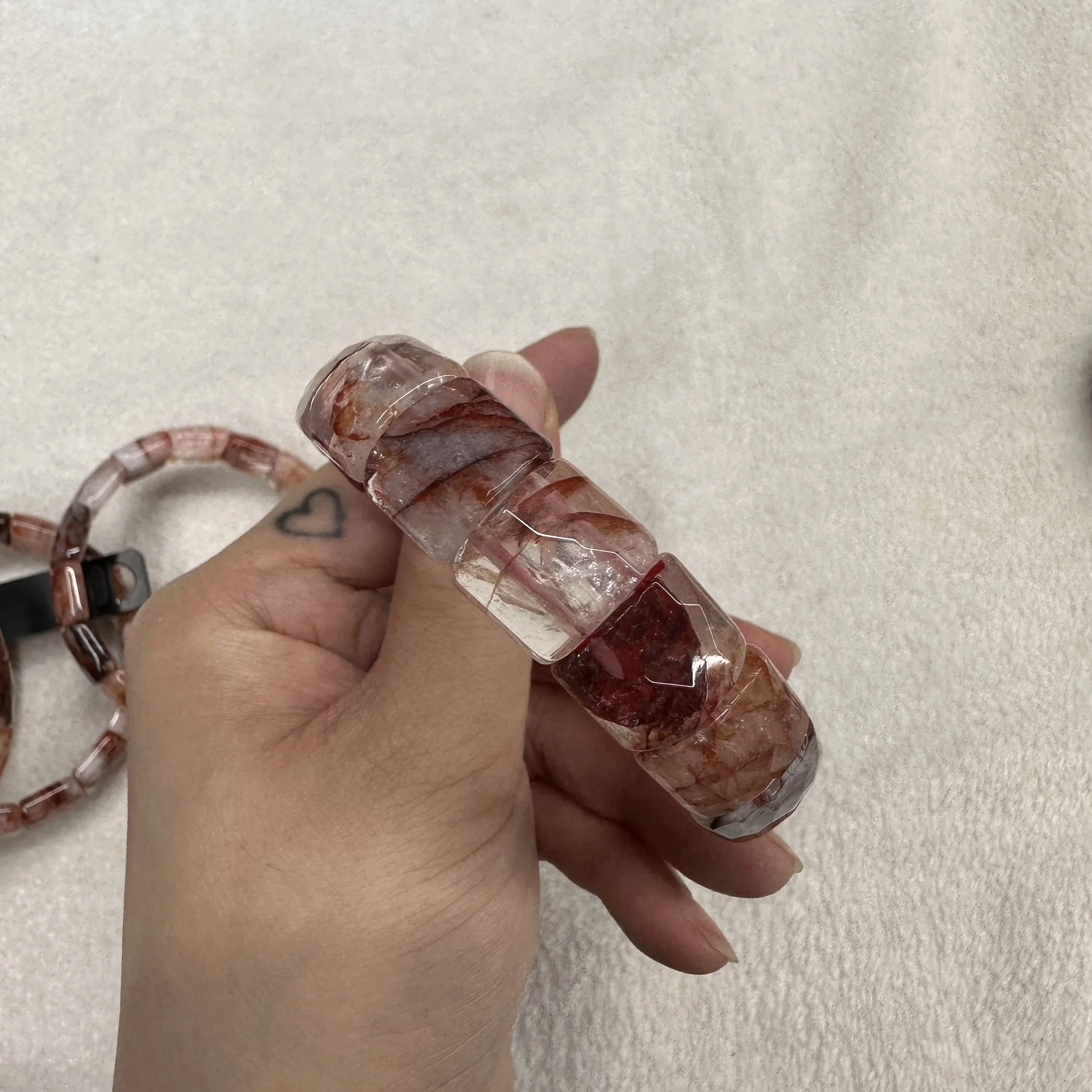 9*13mm Natural Crystal Bracelet Red Glue Flower Bracelet Fire Crystal Quartz Bracelet Fashion Jewelry For Women Gift Wholesale