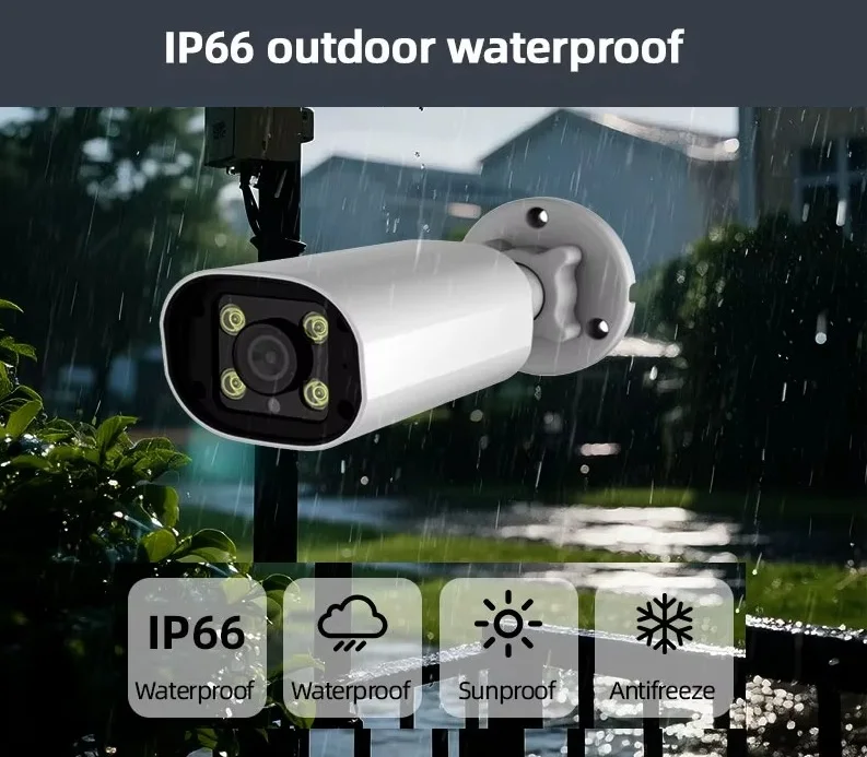 Camera Face Detection H.265 Two Way Audio Color Nightvision Outdoor POE NVR Security CCTV Home Safe Camera Kit