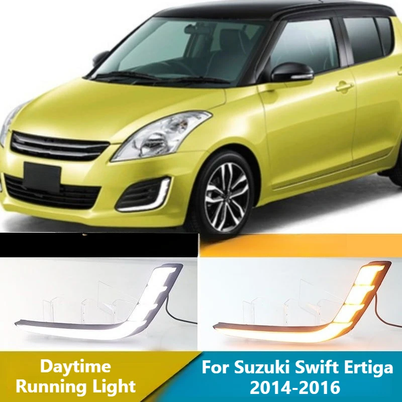 

Для Suzuki Swift Ertiga 2014-2016: Светодиодные дневные ходовые огни (ДХО) с функцией указателя поворота (желтый сигнал) и передних противотуманных фар, модифицированные, 12В