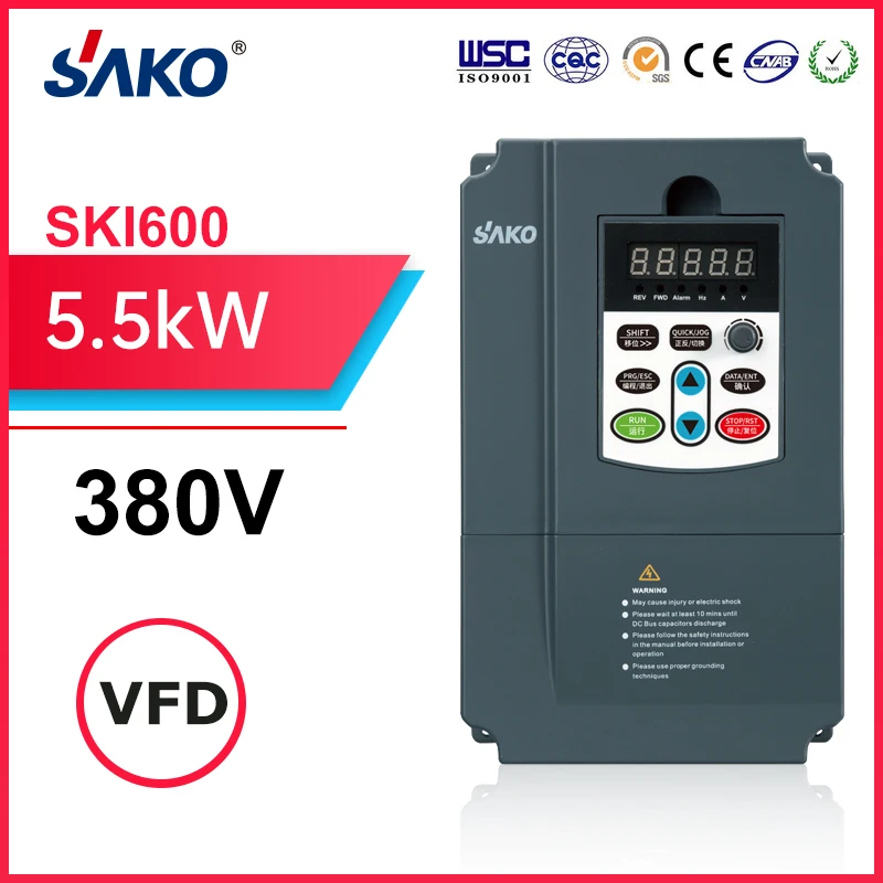 Sako SKI600 380V 5.5KW VFD Variable Frequency Drive Converter for Motor Speed Control Inverter