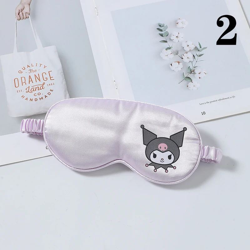 Sanrio Imitated Silk Eye Mask For Sleeping Breathable Eyeshade Cover For Travel Nap Soft Comfort Blindfold Night Eyepatch