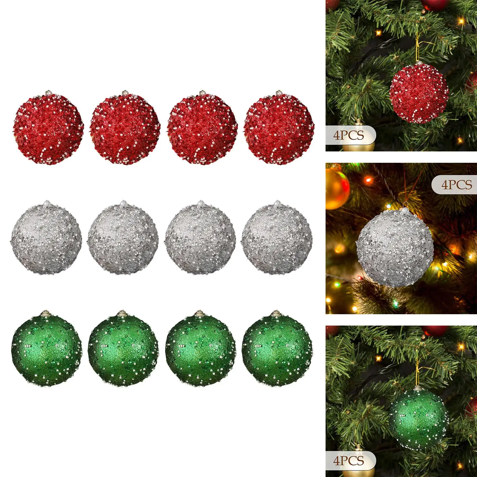 4x ornamenti con palline di Natale Decorazioni per l'albero di Natale Ornamenti per l'albero per il fidanzamento dei festival del ristorante dell'hotel al coperto