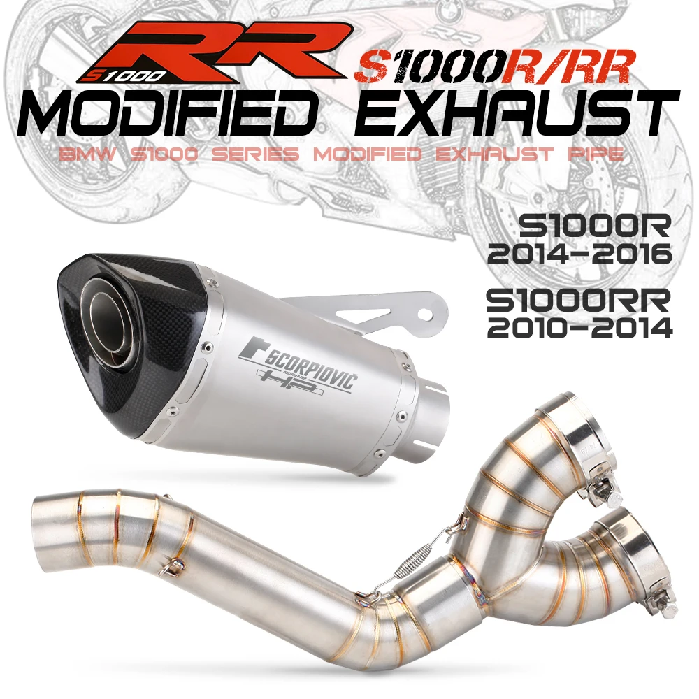 

For S1000RR 2010 - 2016 S1000R 2014 - 2016, Motorcycle exhaust system, link pipe compatible with 60mm silencer