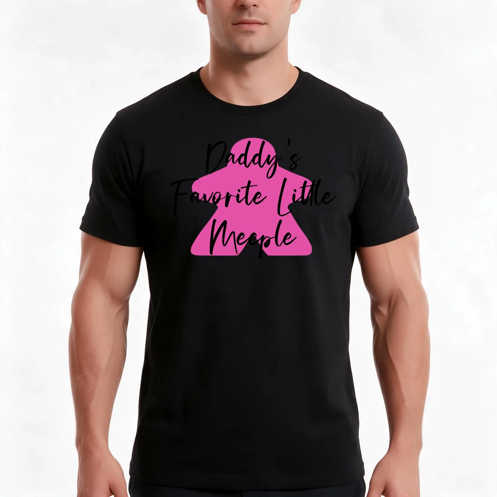 Daddy's Favorite Little Meeple - Pink Girl T-Shirt Summer Casual Cotton Tee Oversized Streetwear Tops Vintage Graphic Print