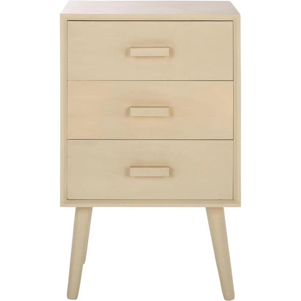 

Коллекция Home Collection - Тумбочка Pomona Sand, прикроватный столик с 3 ящиками, шкаф для хранения в стиле середины века