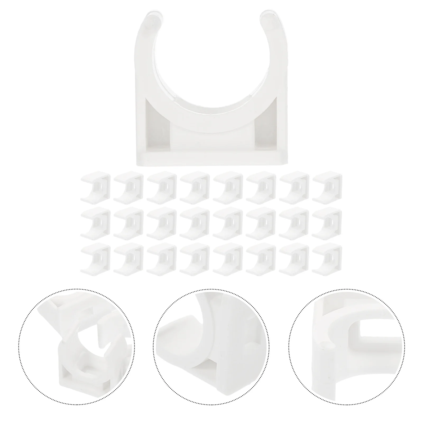 

50Pcs U Shape Pipe Clamp 16mm White Efficient PVC Band Fixed Pipe Support Riding Horse Clamp for Thin Wall Hose Fuel Air