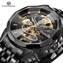 Forsining 468A Men's Automatic Mechanical Watch Brand Elegant Luminous Simple Stainless Steel Strap Business Watches for Men