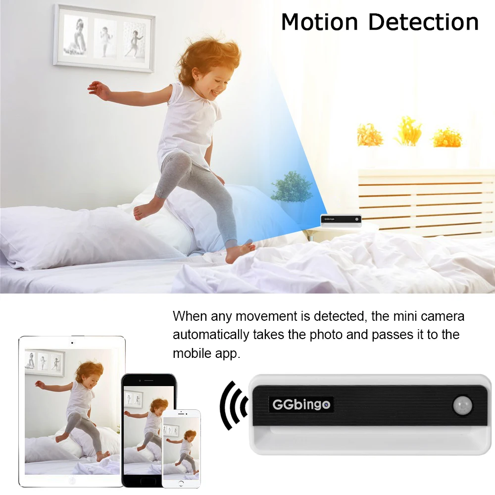 4K Mini Camera  Resolution Full HD 1080P Home Monitoring IR Night View DVR Monitoring Video Human body induction lamp charging