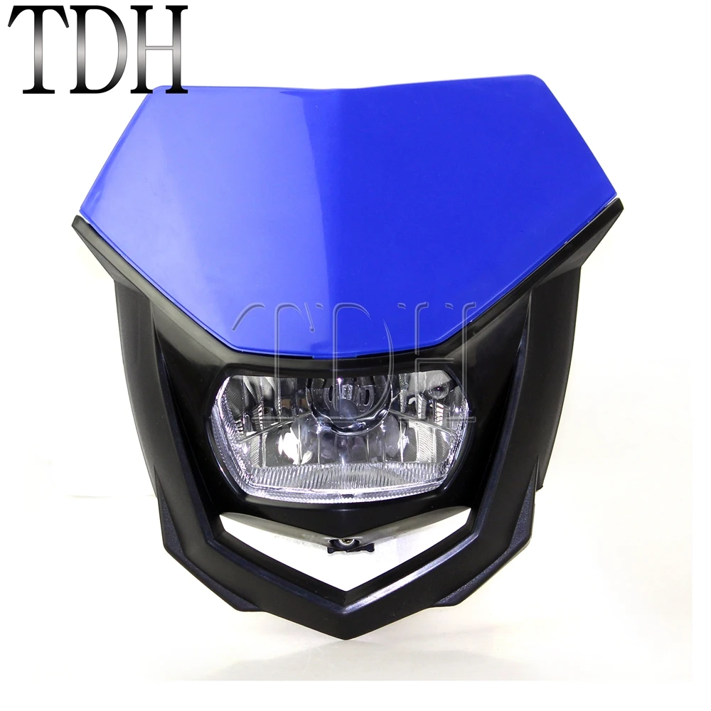 Supermoto Enduro H4 Headlamp Mask Dirt Bike Motocross Headlight Fairing Enduro For Yamaha Honda WR 450 250 YZ TTR CRF Universal