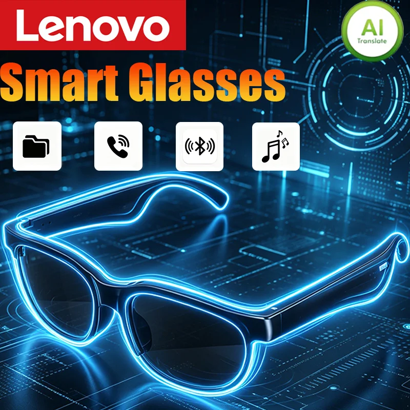 

Lenovo AI Smart Glasses Translation Bluetooth Conversation Recording Listening To Music Smart Sunglasses for Men Women New 2026