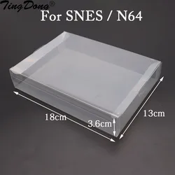 1PCS Clear transparent Protector Case for SNES N64 CIB games plastic PET Protection Box collect display storage boxes