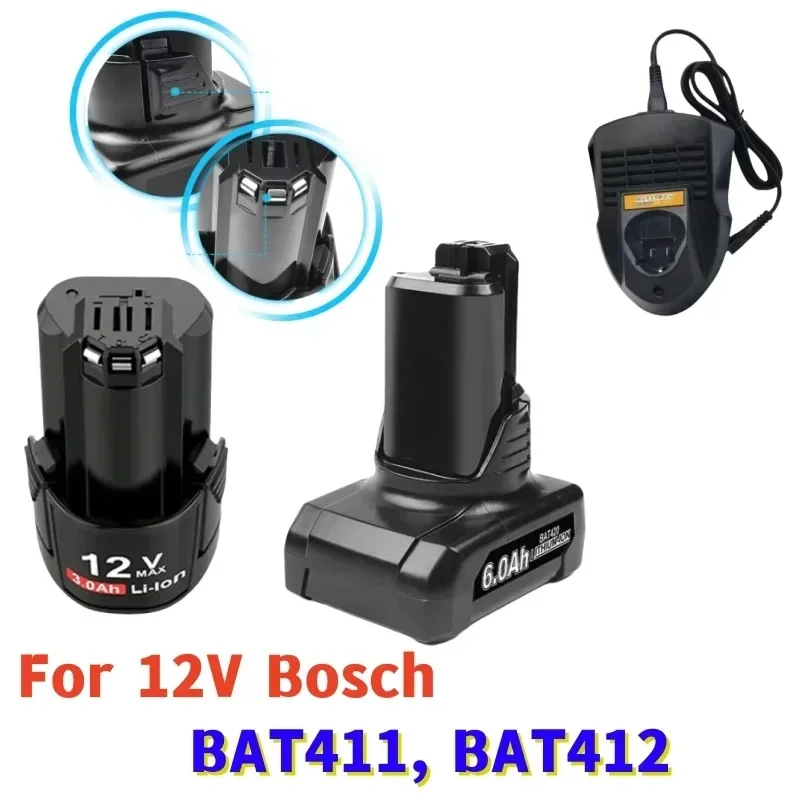 

Original 12V/10.8V 3.0Ah/6.0Ah Replacement lithium-ion Battery, For Bosch BAT411, BAT412, BAT412A, BAT413, BAT413A, BAT41
