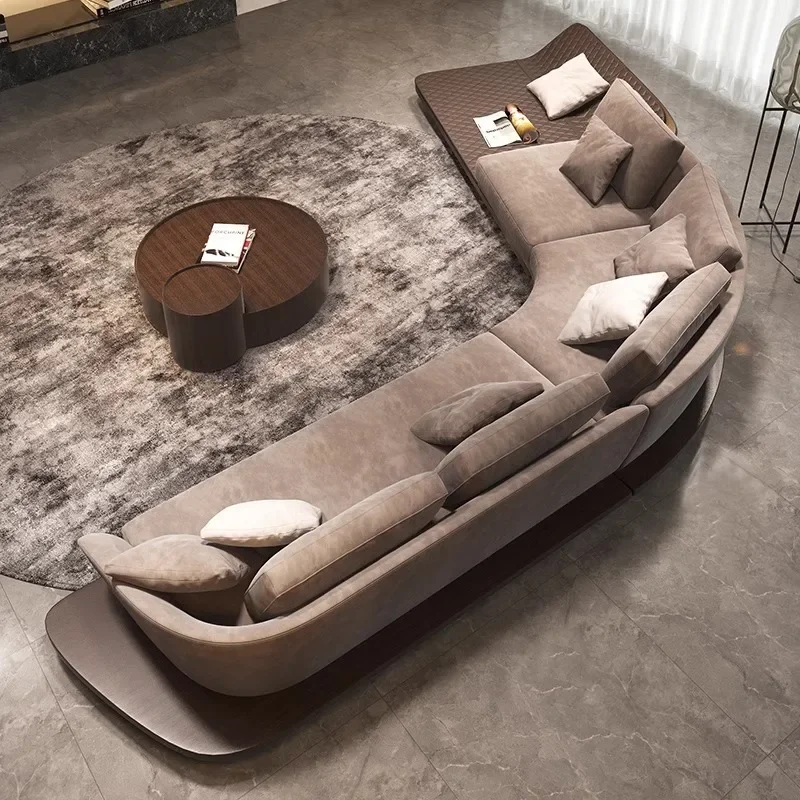 Wabi Silent Wind Arc Corner مزيج على شكل خاص أريكة شقة كبيرة متوسطة الطراز القديم #2